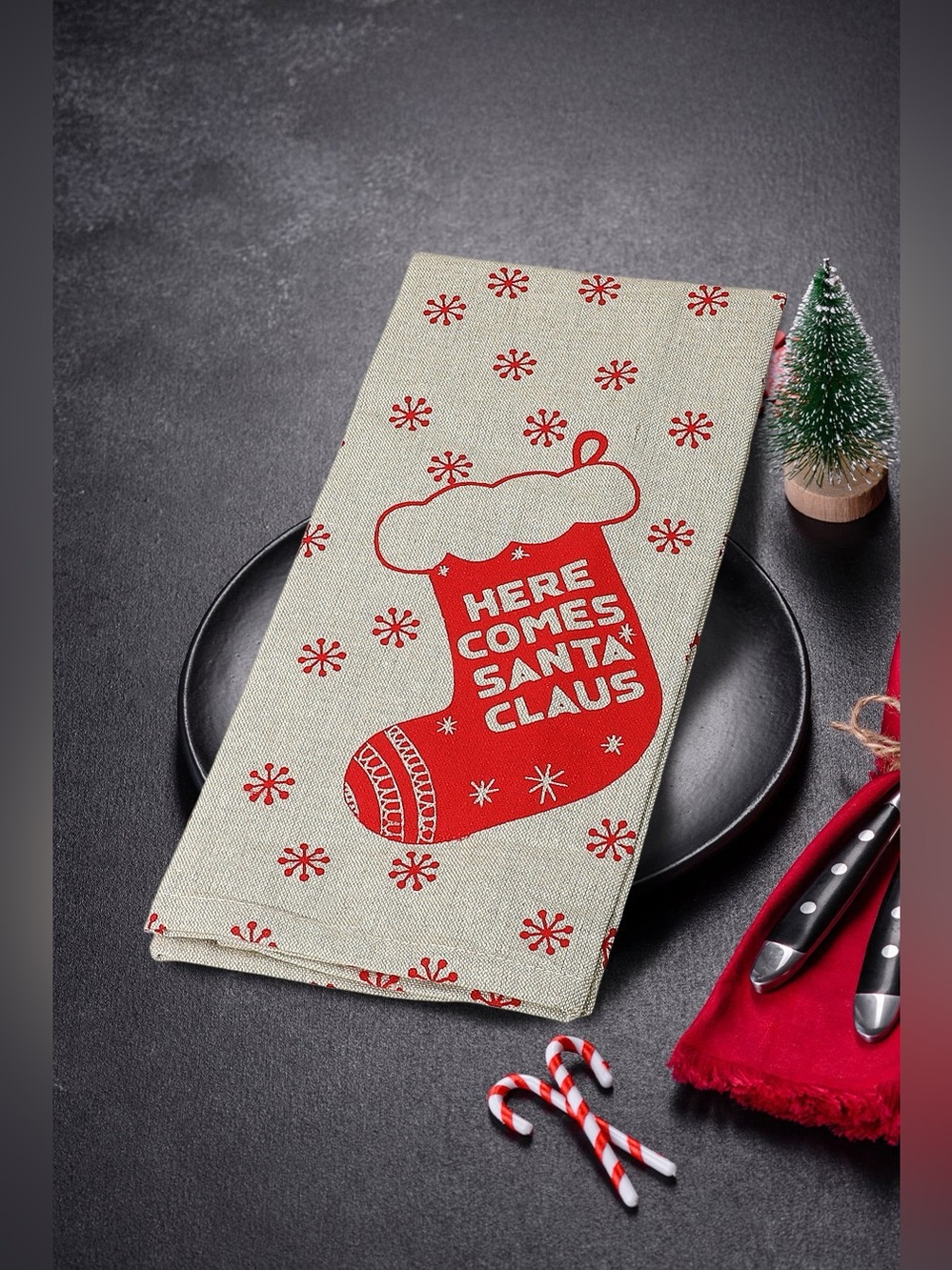 Here Comes Santa Claus Kitchen Towel